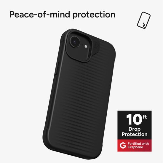 ZAGG Luxe προστατευτικό κάλυμμα, iPhone 13 / 14 / 15 / 16e / 17e, μαύρο