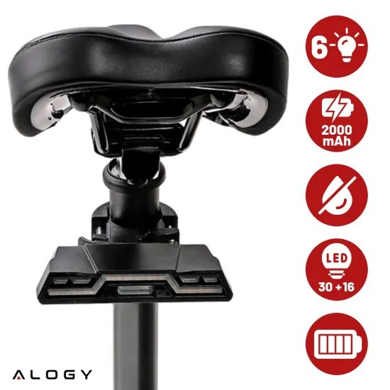Alogy TrailFlash R6 Wasserdichtes Fahrrad Rücklicht - 6 Leuchtmodi - 46 LED Dioden - 2000 mAh Akku