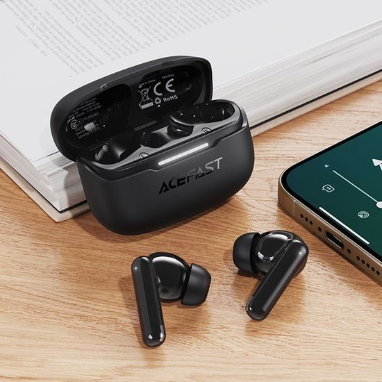 Acefast W5 Draadloze Oordopjes - Bluetooth 5.4 - met ANC & ENC - Zwart