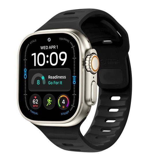 Tech-Protect Silicone Line narukvica, Apple Watch 8 / 9 / 10 / 11 / 12 / SE / Ultra (44 / 45 / 46 / 49 mm), crna