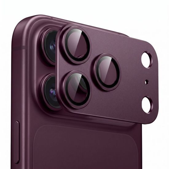 iPhone 18 Pro kaamera kaitseklaas – Tech-Protect CamFull Fit+ – punane
