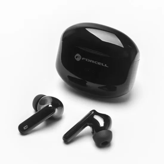 Forcell F-AUDIO bezdrôtové Bluetooth stereo slúchadlá TWS, Clear Sound, čierna