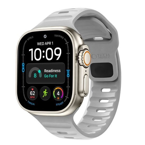 Tech-Protect Silicone Line narukvica, Apple Watch 8 / 9 / 10 / 11 / 12 / SE / Ultra (44 / 45 / 46 / 49 mm), siva