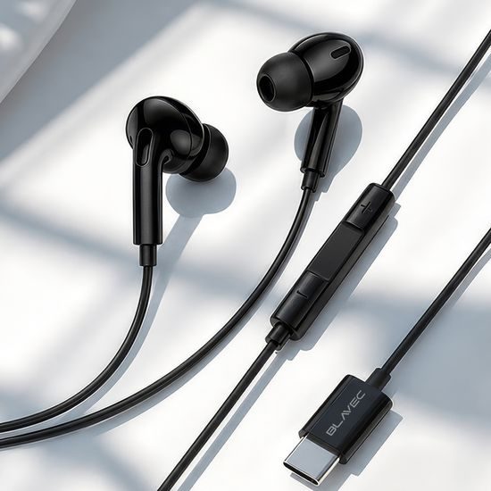 Blavec BHS-01 Bedrade In-Ear Oordopjes met Microfoon USB-C (DAC) - Zwart