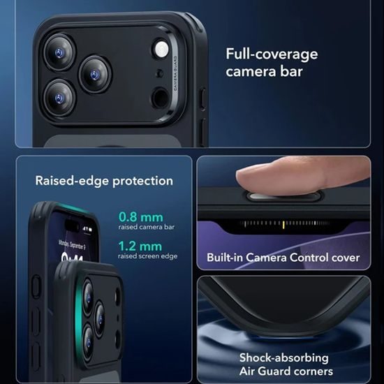 Maska ESR Classic Hybrid HaloLock MagSafe, iPhone 17 Pro / 18 Pro, mat crna