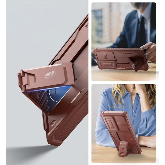 Dexnor 360 Kickstand Camprotector Θήκη Samsung Galaxy S25 Ultra, Βυσσινί