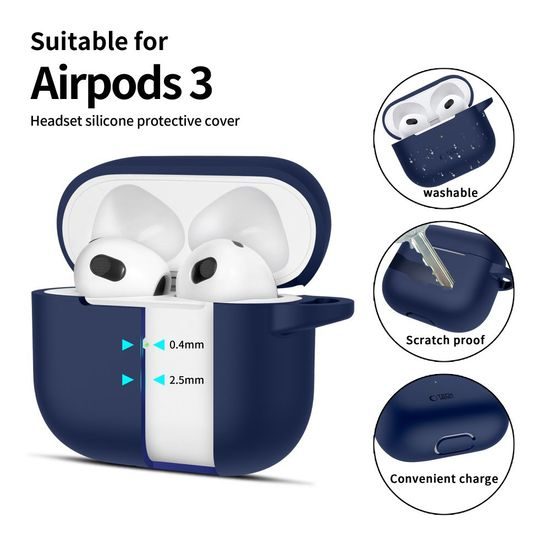 Tech-Protect Θήκη Σιλικόνης, Apple AirPods 3, μπλε