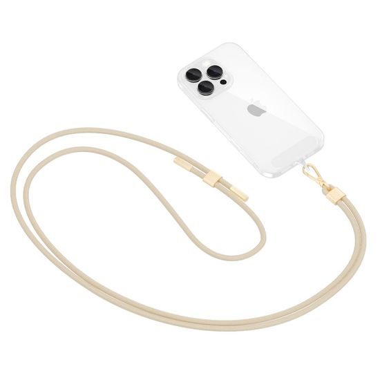 Tech-Protect C2S Crossbody Telefoonkoord - Verstelbaar - met 2 Adapters - Beige / Goud