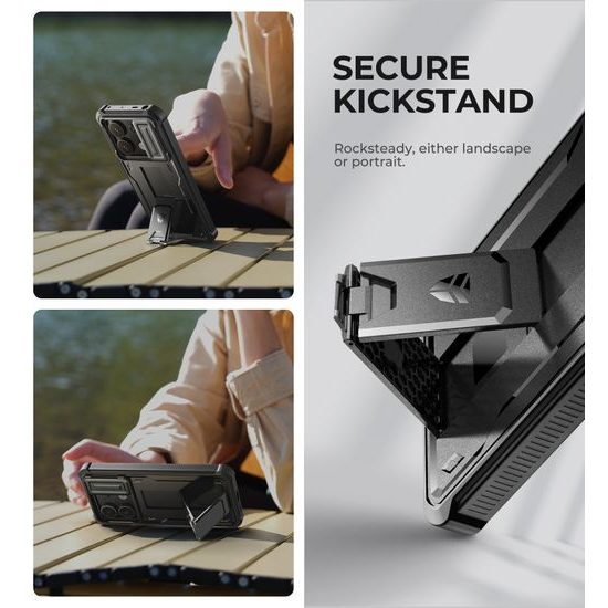 Dexnor 360 Kickstand Camprotector θήκη Xiaomi Redmi Note 13 Pro 5G / Poco X6, μαύρη