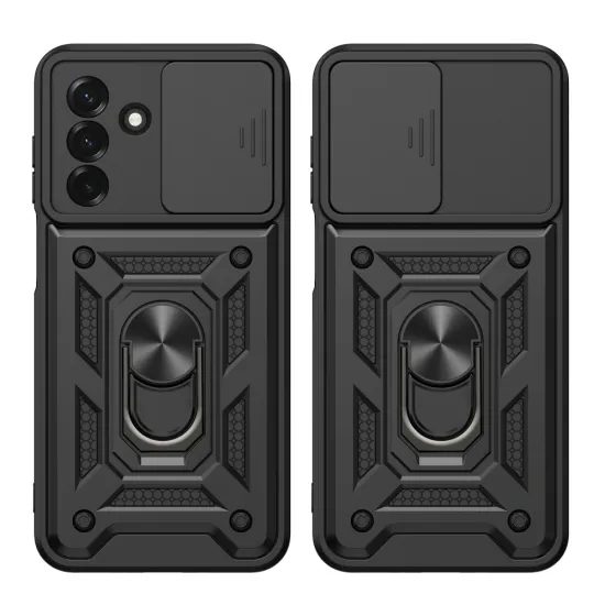 Tech-Protect CamShield Pro Schutzhülle für Samsung Galaxy A17 / A18 / A26 - Hybrid Case mit Kameraschutz und 360° Ring - Schwarz