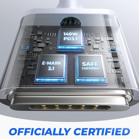 Lisen Καλώδιο Δεδομένων USB-C - MagSafe 3 για MacBook, 140 W, 2 m, ασημί