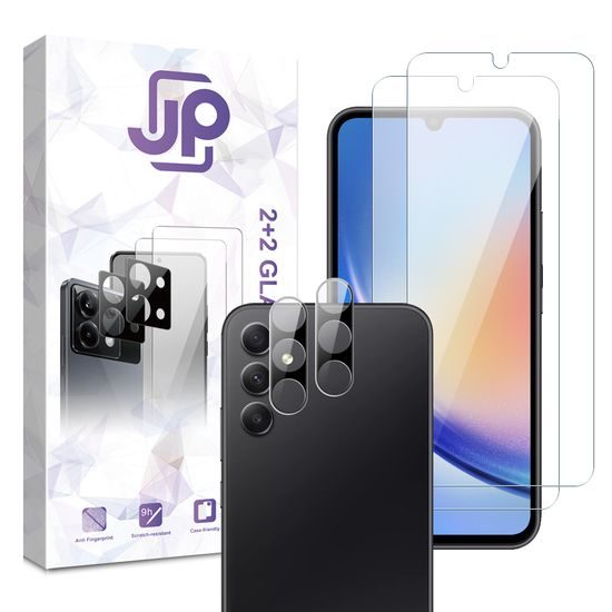 JP Combo pack, Sada 2 tvrzených skel a 2 sklíček na fotoaparát, Samsung Galaxy A34