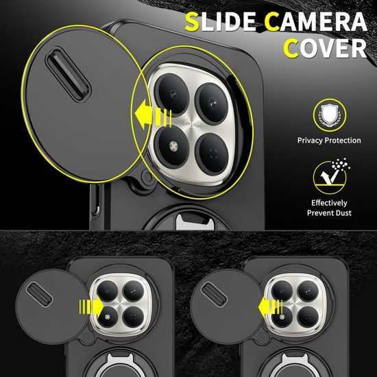 Camslide Stand maska, Xiaomi Redmi Note 15 Pro 5G, crna