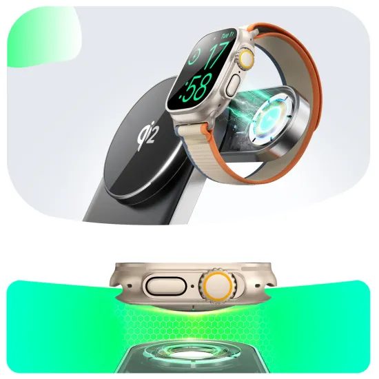 Joyroom JR-W17 Ασύρματος Φορτιστής Qi 3σε1, μαύρος