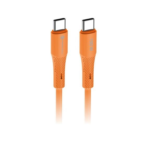 Cablu Forcell F-Energy USB-C - USB-C, QC4.0, PD, 5A, 100W, 1 m, portocaliu