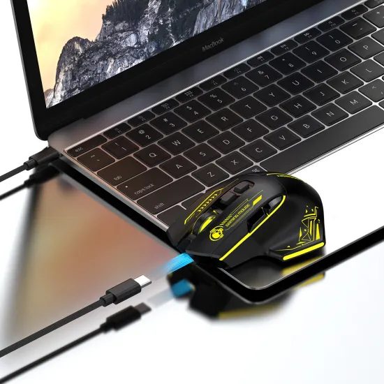 Wozinsky WMGB-1181 Ασύρματο οπτικό gaming ποντίκι, μαύρο / κίτρινο