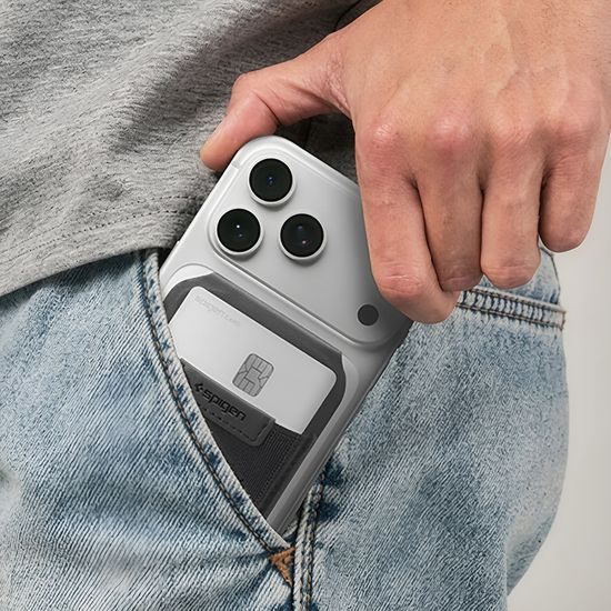 Spigen MagSafe Slim Fold Tripod S314-4 magnetiline kaardihoidja ja alus iPhone'ile kuni 12 kaardile – must