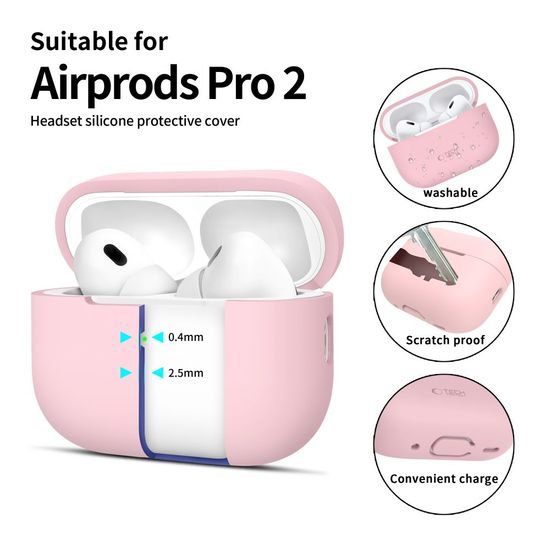 Tech-Protect Σιλικονική θήκη, Apple AirPods Pro 1 / 2, ροζ