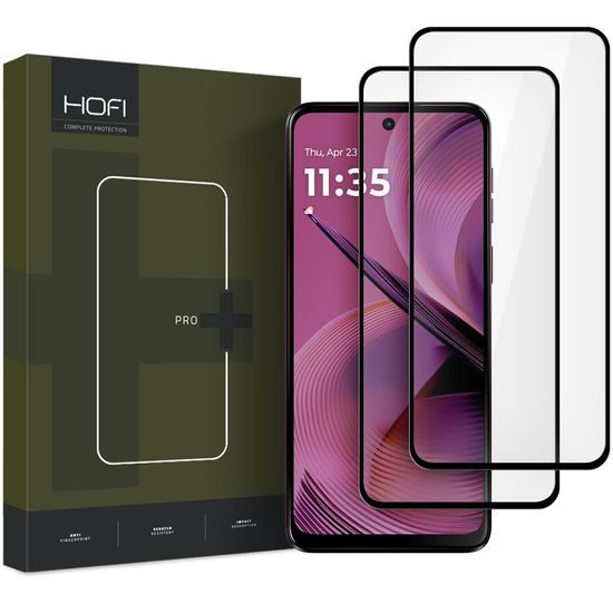 Hofi Pro+ Zaščitno kaljeno steklo, Motorola Moto G55 5G, 2 kosa, črn
