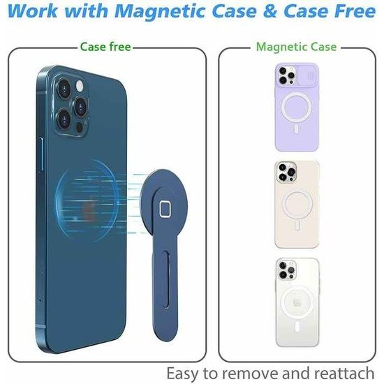 Μαγνητική πλευρική βάση τηλεφώνου για laptop / MacBook, αλουμινίου, αναδιπλούμενη κατασκευή, μαύρη