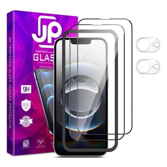 JP Πλήρες Πακέτο Προστατευτικών Γυαλιών, 2x 3D γυαλί με εφαρμογέα + 2x γυαλί για φακό, iPhone 16e