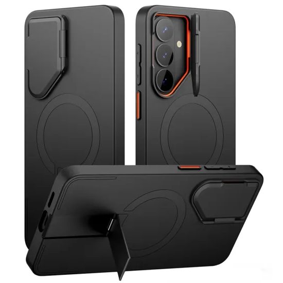 Suritch MagSafe Schutzhülle für Samsung Galaxy S26 Plus - Kickstand Camprotector - Schwarz