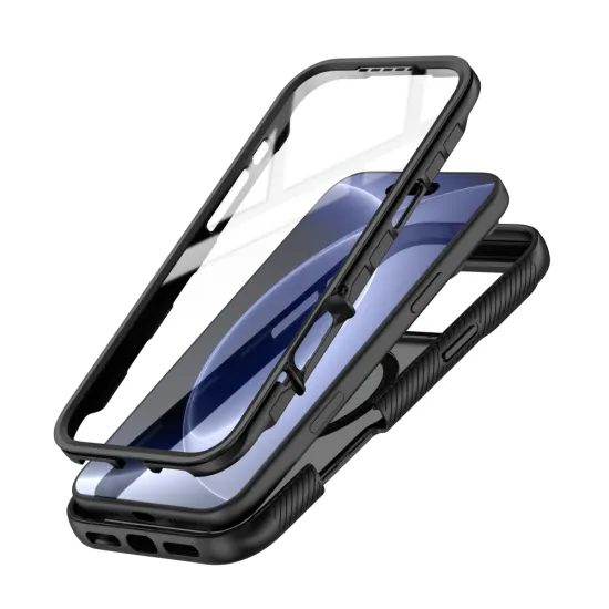 Tech-Protect Defense360 MagSafe Case für iPhone 17 Pro Max / 18 Pro Max - Hybridpanzer mit integriertem Displayschutz - Schwarz