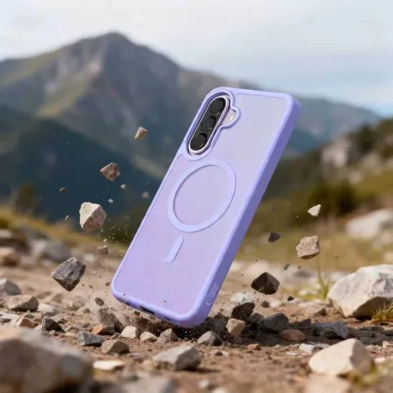 Tech-Protect MagMat MagSafe Hoesje, Samsung Galaxy A57 5G, Paars Mat