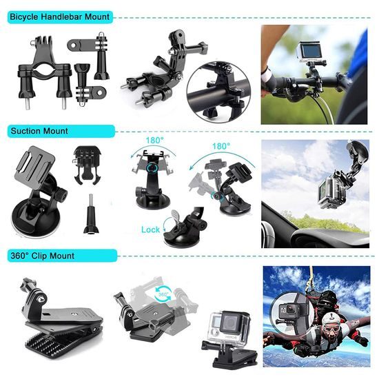 Techsuit Σετ Αξεσουάρ CamQuest 50σε1 (SA50) για GoPro Hero, SJCAM