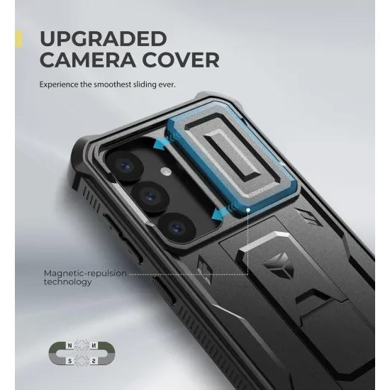 Dexnor 360 Kickstand Camprotector obal Samsung Galaxy S25, černý