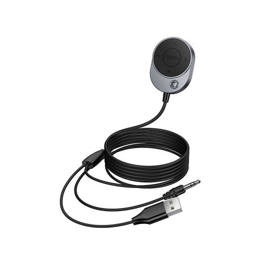 Hoco E150 Bluetooth δέκτης με καλώδιο AUX, γκρι