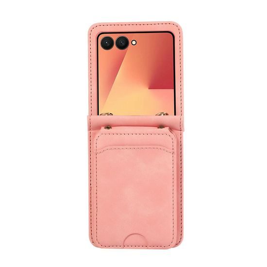 Θήκη Crossbody, Samsung Galaxy Z Flip 7, ροζ