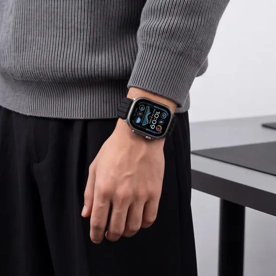 Tech-Protect Nylon Sport řemínek, Apple Watch 8 / 9 / 10 / 11 / SE / Ultra (44 / 45 / 46 / 49 mm), černý