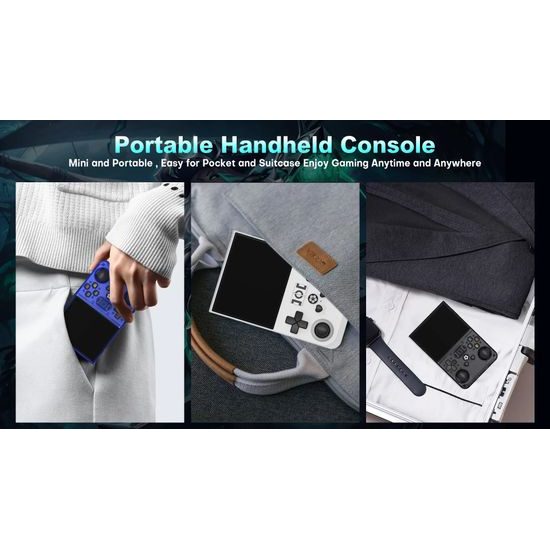R36 Pro Φορητή κονσόλα παιχνιδιών με 3,5" IPS οθόνη, μαύρη