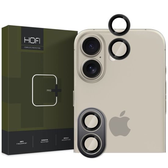 Hofi Camring Pro+, sklíčko pro čočku fotoaparátu, iPhone 16 / 16 Plus, černé