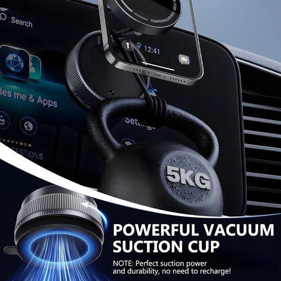 360° magnetni nastavljiv prisesalni držalo za telefon v avto, črn. C36