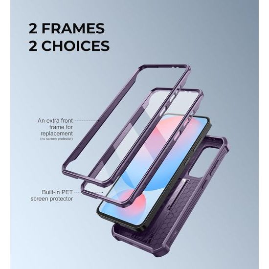 Dexnor 360 Kickstand Camprotector obal Samsung Galaxy S24 FE, fialový