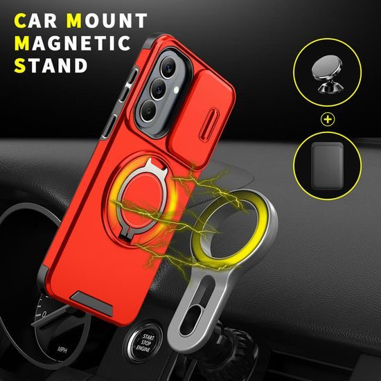 Husă Camslide Stand, Samsung Galaxy A57, roșu
