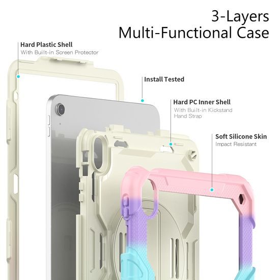 JP Solid360 Rainbow θήκη για tablet, iPad 10.9 2022 (iPad 10) / iPad 11 2025 (iPad 11)