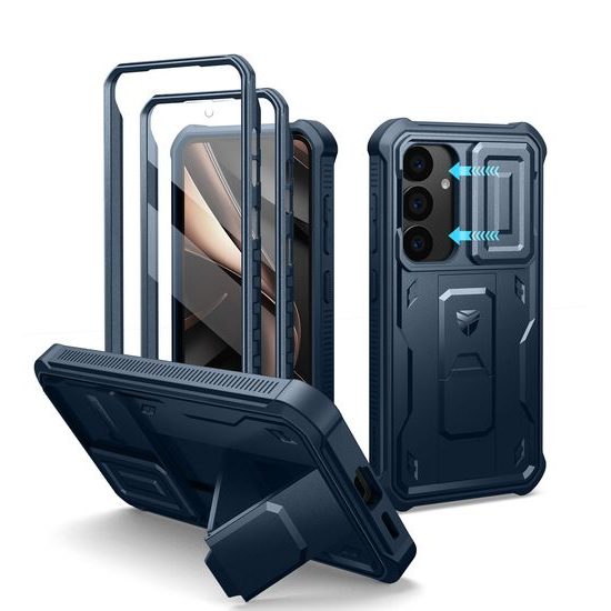 Dexnor 360 Kickstand Camprotector Θήκη Samsung Galaxy S25, Μπλε