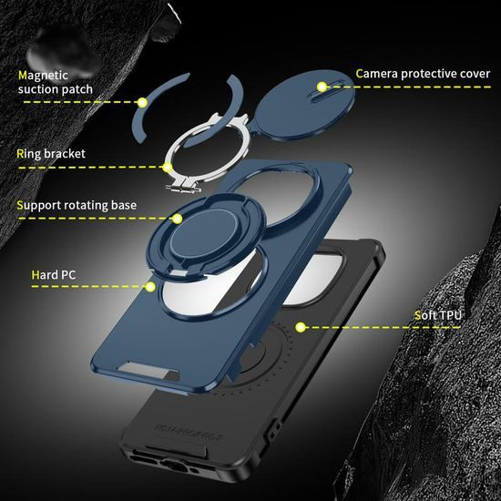 Θήκη Camslide Stand, Xiaomi Redmi Note 14 Pro Plus 5G, μπλε