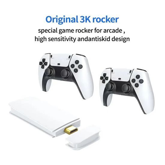 M15 Plus Retro konzol két vezeték nélküli kontrollerrel és tízezer játékkal, HDMI, Game Stick, 4K