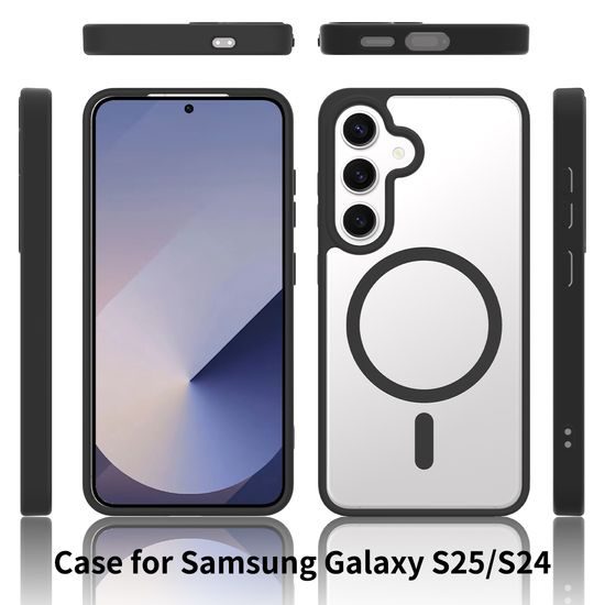 JP MagFit Clear MagSafe Θήκη με Μαγνήτη N52, Samsung Galaxy S24, μαύρη