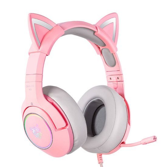 Onikuma K9 RGB gaming slušalke, roza