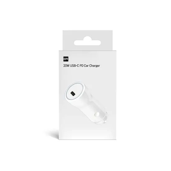 ER POWER Φορτιστής Αυτοκινήτου USB-C, PD 20W, λευκός