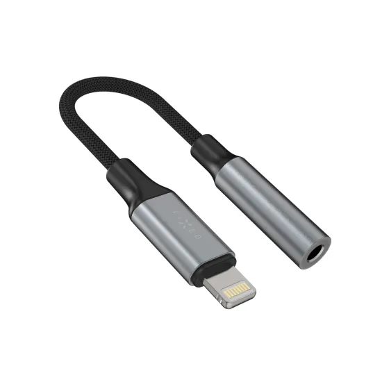 FIXED Link alumínium adapter Lightning - 3,5 mm-es jack, űrszürke