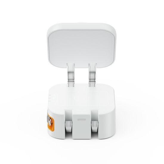 Caricatore wireless 4in1 per telefono, orologio, auricolari, con cavo USB-C retrattile, Qi, 25W, bianco