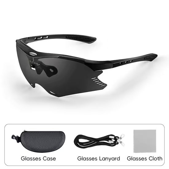 West Biking HD Sportbrille für Radfahren mit UV400-Schutz - Schwarz/Grau