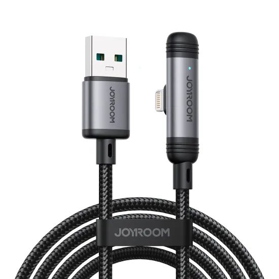 Joyroom S-A56 EnjoyX Series καλώδιο USB-A - Lightning 90°, 3A, 1,2 m, μαύρο