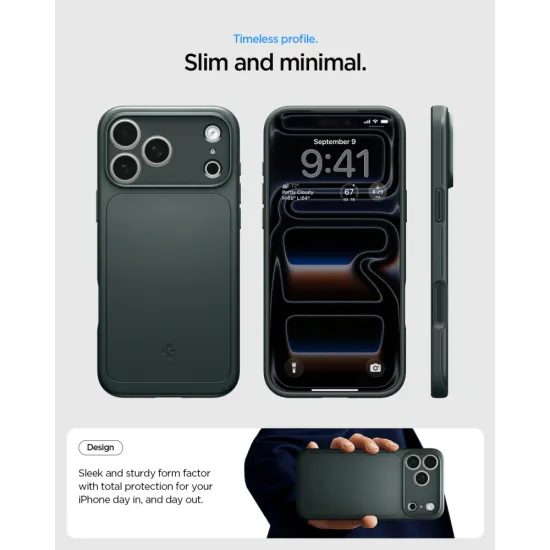 Spigen Thin Fit MagSafe, iPhone 17 Pro / 18 Pro, zelený